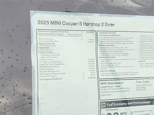 new 2025 MINI Hardtop car, priced at $35,980