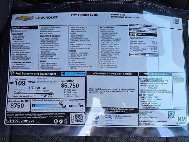 new 2025 Chevrolet Equinox EV car, priced at $36,990