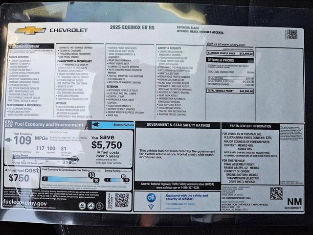 new 2025 Chevrolet Equinox EV car, priced at $34,990