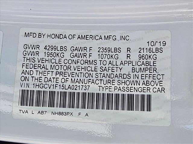 used 2020 Honda Accord car, priced at $19,791