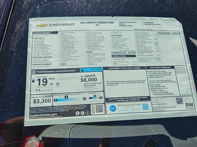 new 2026 Chevrolet Corvette car, priced at $91,490