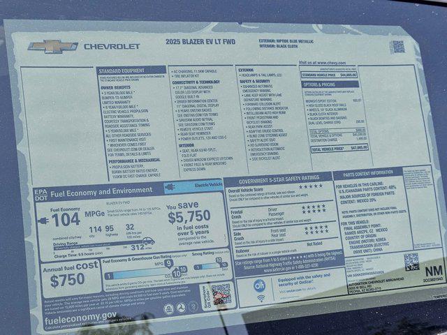 new 2025 Chevrolet Blazer EV car, priced at $38,786
