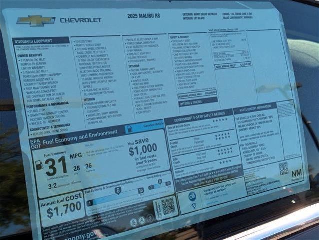 new 2025 Chevrolet Malibu car, priced at $23,990