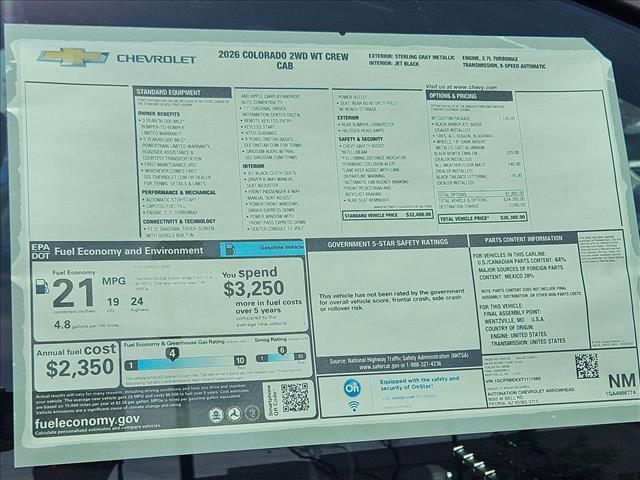 new 2026 Chevrolet Colorado car, priced at $30,790