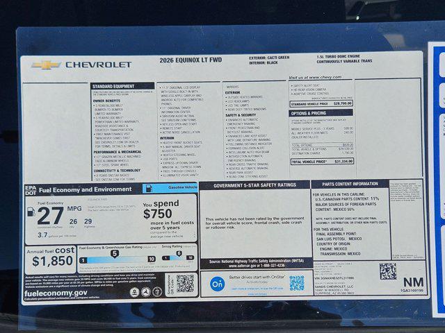 new 2026 Chevrolet Equinox car, priced at $27,790