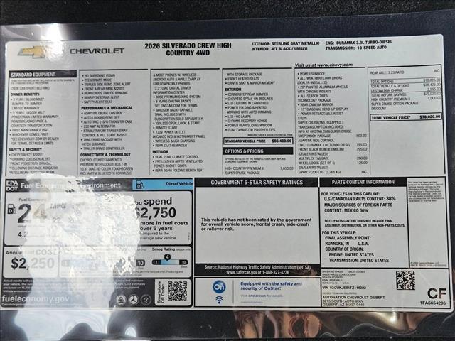 new 2026 Chevrolet Silverado 1500 car, priced at $71,990