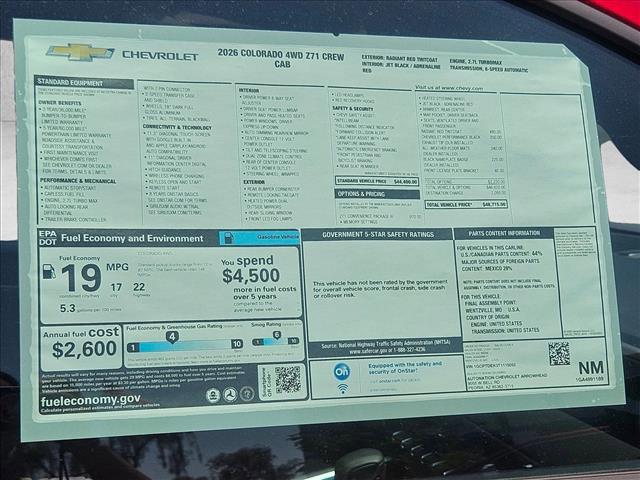new 2026 Chevrolet Colorado car, priced at $40,790