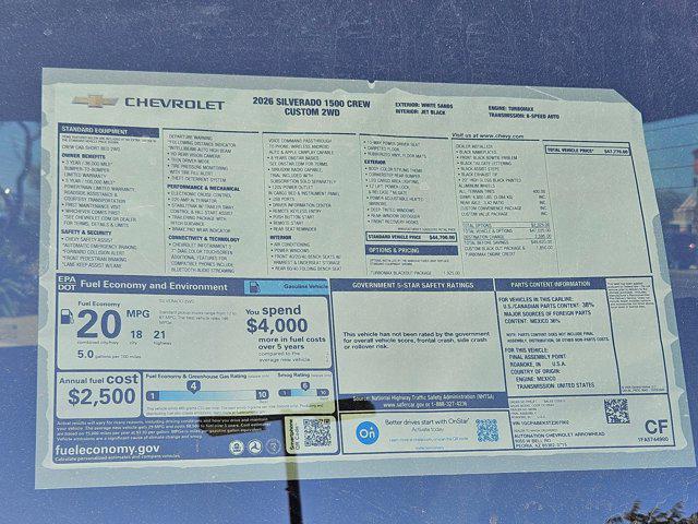 new 2026 Chevrolet Silverado 1500 car, priced at $36,990