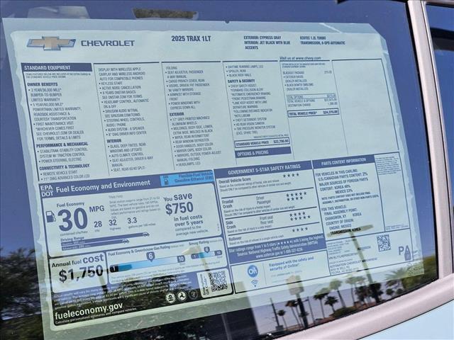 new 2025 Chevrolet Trax car, priced at $23,988