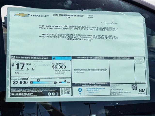 new 2026 Chevrolet Colorado car, priced at $50,990