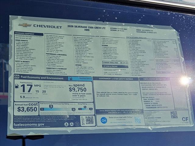 new 2026 Chevrolet Silverado 1500 car, priced at $61,240