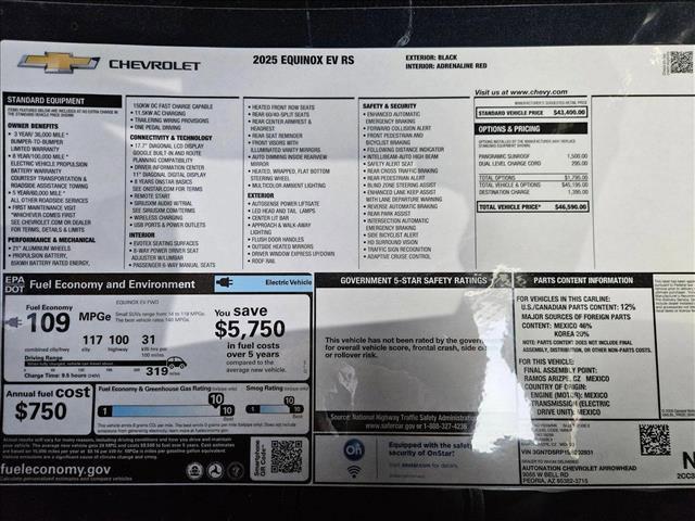 new 2025 Chevrolet Equinox EV car, priced at $34,990