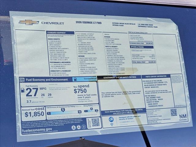 new 2026 Chevrolet Equinox car, priced at $29,251