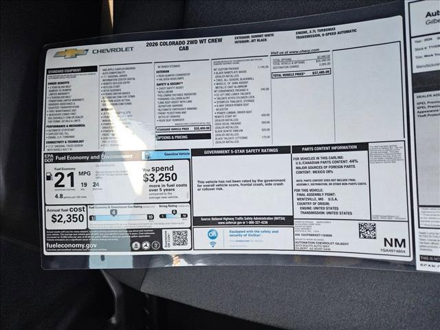 new 2026 Chevrolet Colorado car, priced at $31,790