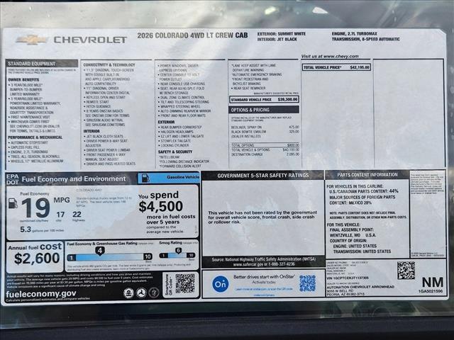 new 2026 Chevrolet Colorado car, priced at $35,990