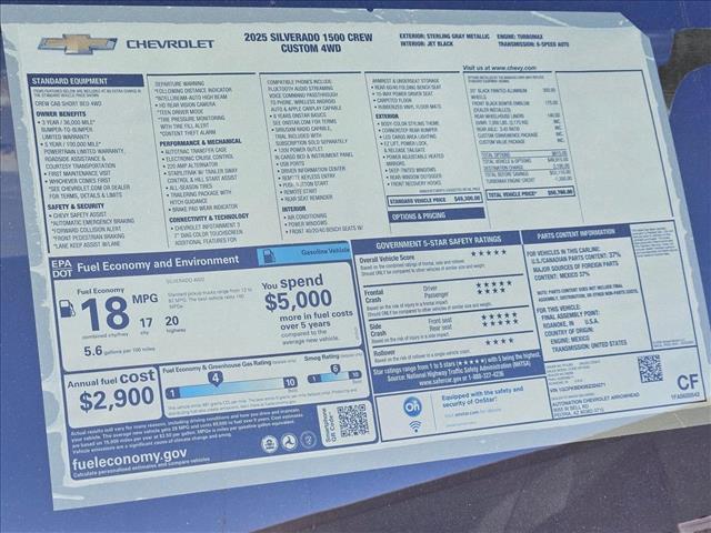new 2025 Chevrolet Silverado 1500 car, priced at $45,382
