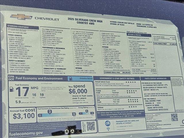 new 2025 Chevrolet Silverado 1500 car, priced at $65,632