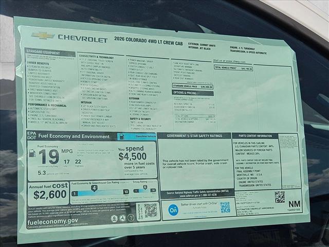 new 2026 Chevrolet Colorado car, priced at $35,990