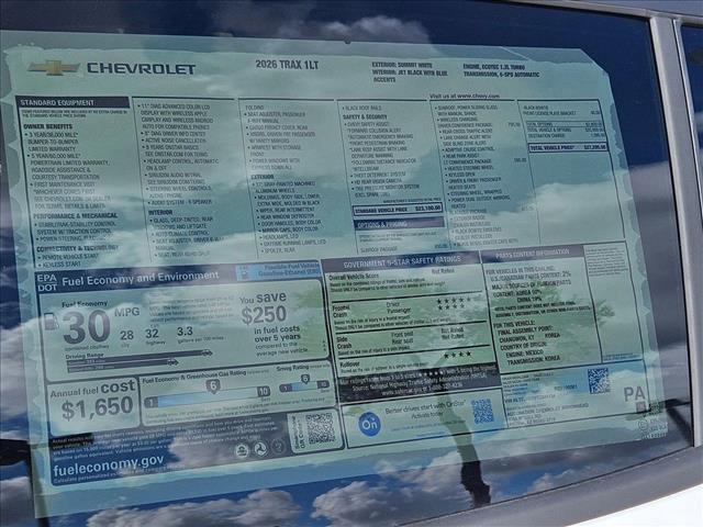 new 2026 Chevrolet Trax car, priced at $26,211