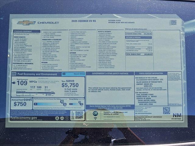 new 2025 Chevrolet Equinox EV car, priced at $34,990