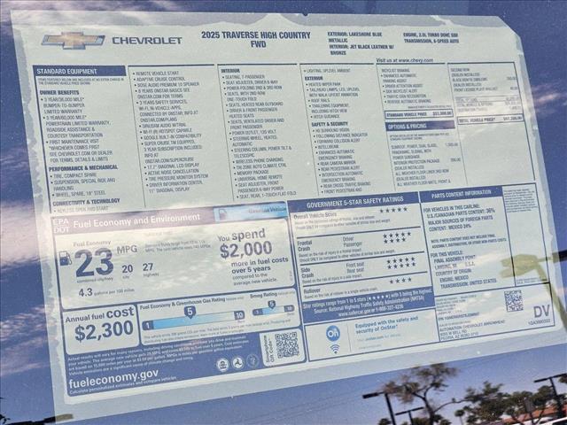 new 2025 Chevrolet Traverse car, priced at $54,990