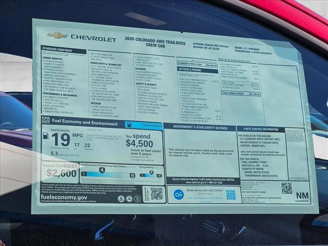 new 2026 Chevrolet Colorado car, priced at $41,990