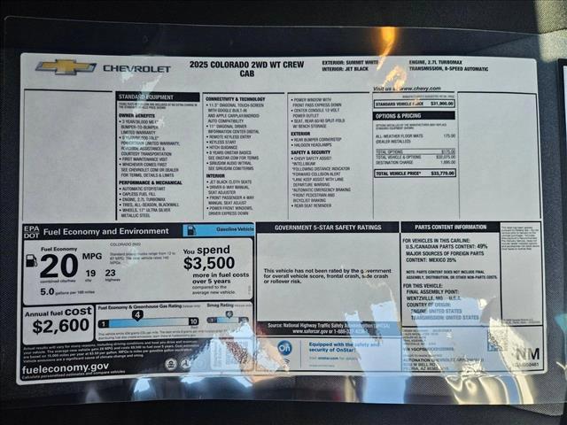 new 2025 Chevrolet Colorado car, priced at $29,790