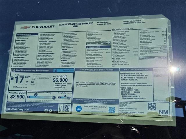 new 2026 Chevrolet Silverado 1500 car, priced at $52,990