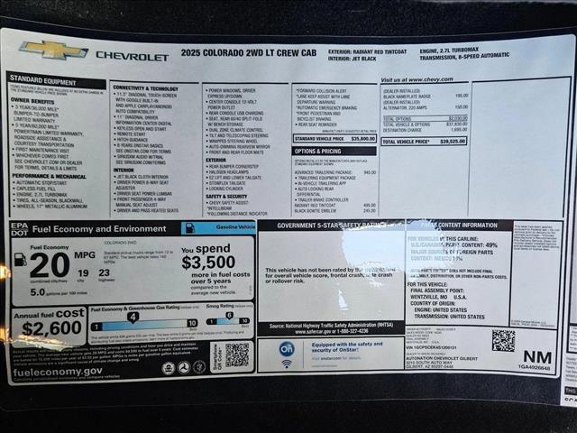 new 2025 Chevrolet Colorado car, priced at $34,990