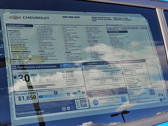 new 2026 Chevrolet Trax car, priced at $27,718