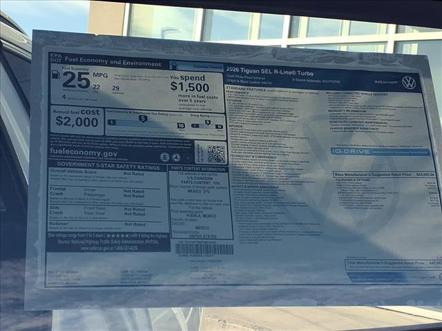 new 2026 Volkswagen Tiguan car, priced at $45,902