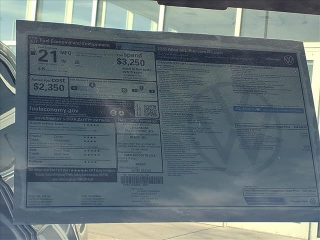 new 2026 Volkswagen Atlas car, priced at $57,349