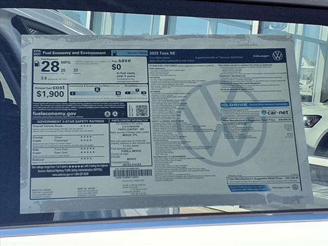 new 2025 Volkswagen Taos car, priced at $33,356
