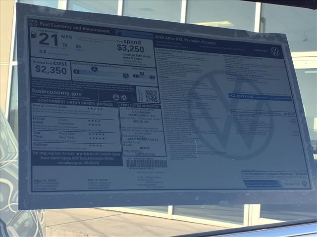 new 2026 Volkswagen Atlas car, priced at $57,804