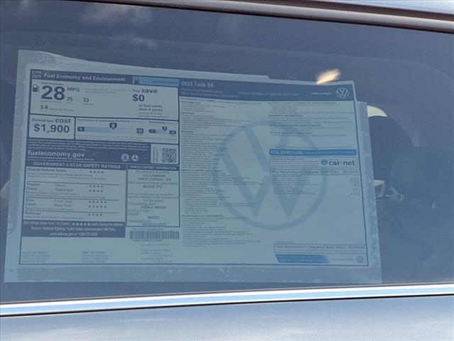 new 2025 Volkswagen Taos car, priced at $32,856