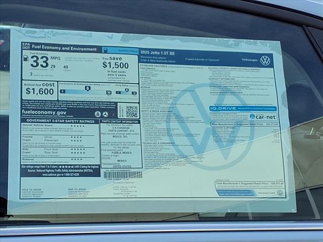 new 2025 Volkswagen Jetta car, priced at $29,073
