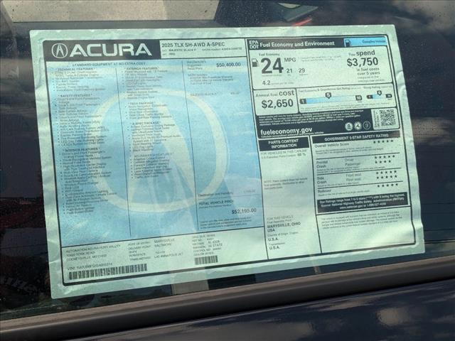 new 2025 Acura TLX car, priced at $49,646