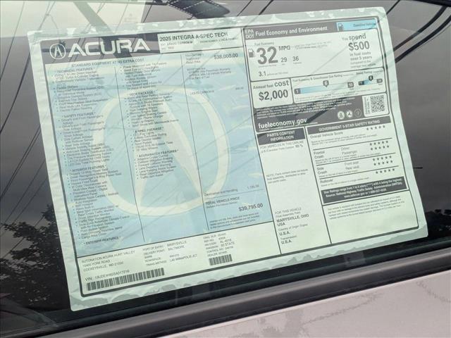 new 2025 Acura Integra car, priced at $39,795