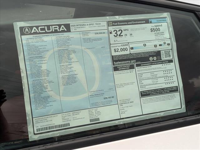 new 2025 Acura Integra car, priced at $39,795