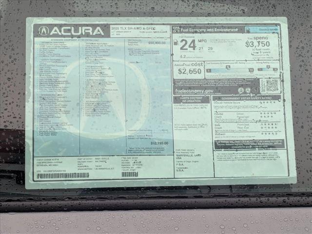 new 2025 Acura TLX car, priced at $52,195