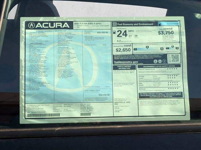 new 2025 Acura TLX car, priced at $49,646