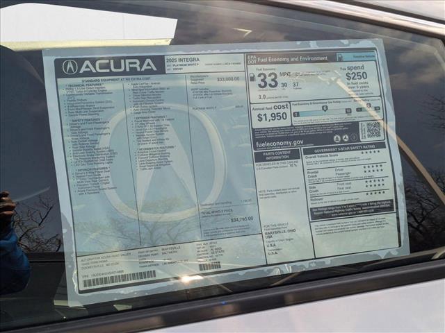 new 2025 Acura Integra car, priced at $34,795