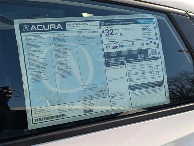 new 2025 Acura Integra car, priced at $36,795