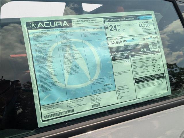 new 2025 Acura TLX car, priced at $49,646