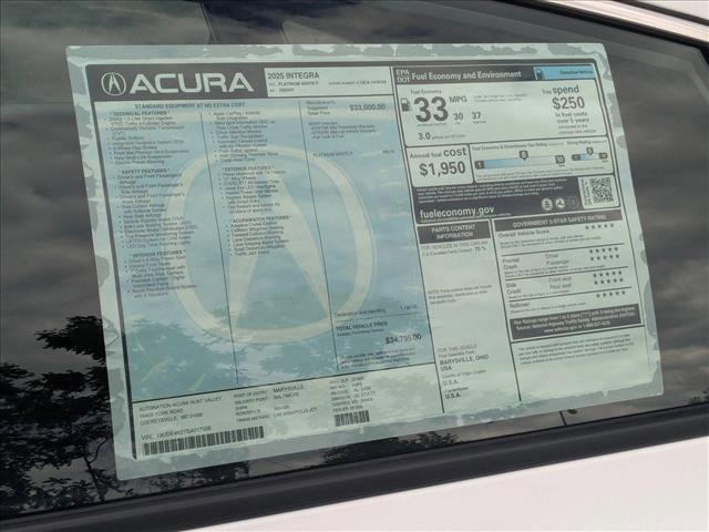 new 2025 Acura Integra car, priced at $34,795