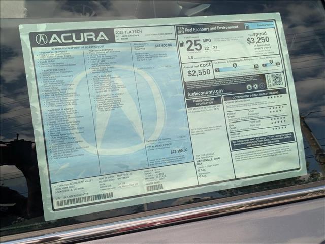 new 2025 Acura TLX car, priced at $44,987