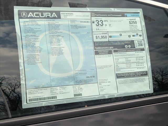 new 2025 Acura Integra car, priced at $34,795