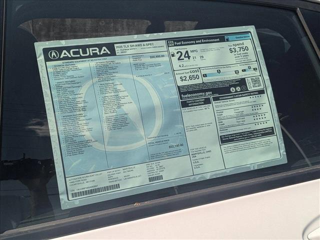 new 2025 Acura TLX car, priced at $52,195