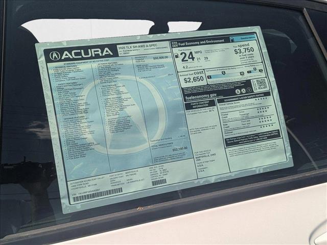 new 2025 Acura TLX car, priced at $52,195