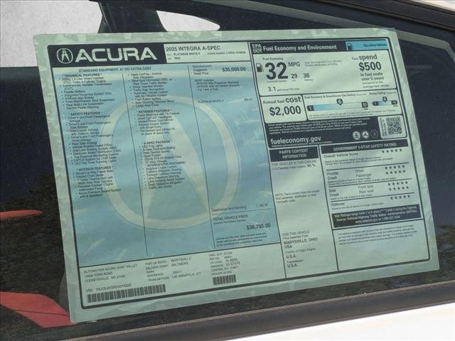 used 2025 Acura Integra car, priced at $31,800